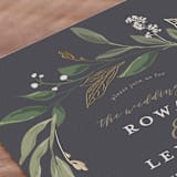 "Greenery Crown" - Wedding Invitations in Midnight by Susan Moyal - Close-Up