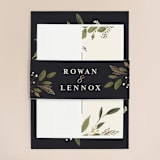 "Greenery Crown" - Wedding Invitations in Midnight by Susan Moyal - Assembled