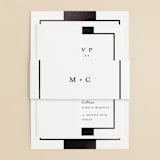 "Refined style" - Wedding Invitations in Cotton by Stacey Meacham - Assembled with Belly Band