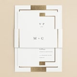 "Refined style" - Wedding Invitations in Slate by Stacey Meacham - Assembled with Belly Band