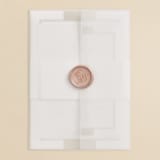 "Refined style" - Wedding Invitations in Slate by Stacey Meacham - Assembled with Vellum Wrap and Wax Seal