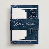 "Cosmos" - Wedding Invitations in Midnight by Hooray Creative - Assembled