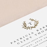"laurel monogram" - Wedding Invitations in Cotton by Stacey Meacham - Close-Up