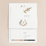 "laurel monogram" - Wedding Invitations in Cotton by Stacey Meacham - Assembled