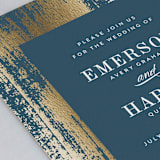 "Gold Leaf" - Wedding Invitations in Indigo by Kelly Schmidt - Close-Up