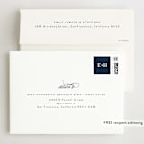 "Gold Leaf" - Wedding Invitations in Indigo by Kelly Schmidt - FREE Recipient Addressing
