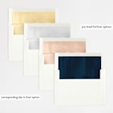 "Gold Leaf" - Wedding Invitations in Indigo by Kelly Schmidt - Envelope Liner Options