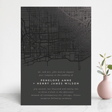 "Chicago" - Wedding Invitations in Onyx by Erin Deegan - Front