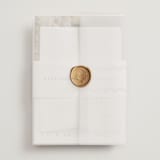 "For Eternity" - Wedding Invitations in Snow by Ana de Sousa - Assembled with Vellum Wrap and Wax Seal