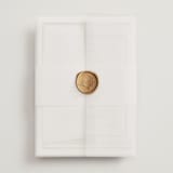 "Chic Monogram" - Wedding Invitations in Porcelain by Mansi Verma - Assembled with Vellum Wrap and Wax Seal