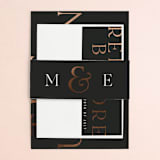 "Finley" - Wedding Invitations in Graphite by Kristie Kern - Assembled