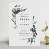 "Soft Greenery" - Wedding Invitations in Twilight by Susan Moyal - Front