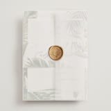 "Our Paradise" - Wedding Invitations in Tropical by Elly - Assembled with Vellum Wrap and Wax Seal
