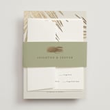 "Gilded Palm" - Wedding Invitations in Sand by Melinda Denison - Assembled with Belly Band