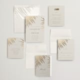 "Gilded Palm" - Wedding Invitations in Sand by Melinda Denison - Invitation Suite