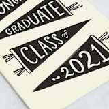 "Pennants" - Single Greeting Cards in Ink by Rachel K. Swanson - Close-Up