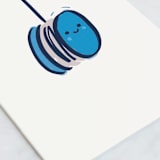 "YoYo" - Single Greeting Cards in Navy by Lori Wemple - Close-Up