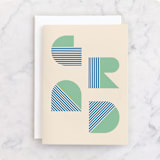 "retro grad" - Single Greeting Cards in Butter by Summer Winkelman - Front