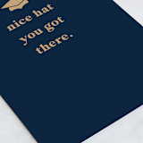"Hey nice hat" - Single Greeting Cards in Navy by Lea Delaveris - Close-Up
