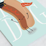 "Hot Dog Grad" - Single Greeting Cards in Sky by Itsy Belle Studio - Close-Up