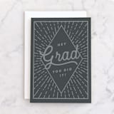 "You Did It" - Single Greeting Cards in Slate by Susan Zinader - Front