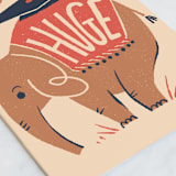 "This is Huge" - Single Greeting Cards in Peach by Vivian Yiwing - Close-Up