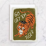 "go get 'em" - Single Greeting Cards in Moss by Vivian Yiwing - Front