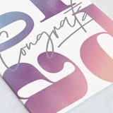 "Gradient Grad" - Single Greeting Cards in Ombre by Jessica Corliss - Close-Up