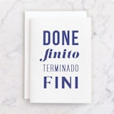 "Done" - Single Greeting Cards in Bright Blue by Jennifer A. Smith - Front