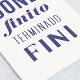 "Done" - Single Greeting Cards in Bright Blue by Jennifer A. Smith - Close-Up