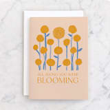 "Blooming All Along" - Single Greeting Cards in Peach by Gina Grittner - Front