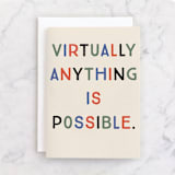 "Virtually" - Single Greeting Cards in Cream by Baumbirdy - Front