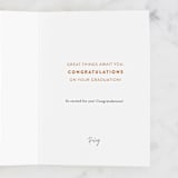 "Never Stop. Graduate" - Single Greeting Cards in Sunset by Charter Oaks Creative - Customizable Interior Example