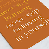 "Never Stop. Graduate" - Single Greeting Cards in Sunset by Charter Oaks Creative - Close-Up