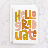"Hello Graduate" - Single Greeting Cards in Ochre by Alicia Schultz - Front