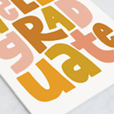 "Hello Graduate" - Single Greeting Cards in Ochre by Alicia Schultz - Close-Up