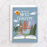 "On to the Next Chapter" - Single Greeting Cards in Sky by Jaclyn Ruble - Front