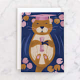 "Otterly Proud" - Single Greeting Cards in Lake by Gina Grittner - Front