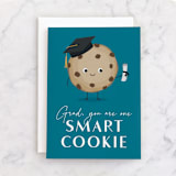 "One Smart Cookie" - Single Greeting Cards in Sky Blue by Kacey Kendrick Wagner - Front