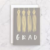 "glitter tassels" - Single Greeting Cards in Slate by Angela Garrick - Front