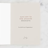 "Congrats Hats" - Single Greeting Cards in Cream by Gwen Bedat - Customizable Interior Example