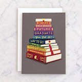 "Grad's Studies" - Single Greeting Cards in Mist by Becky Nimoy - Front