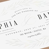 "Gilded Leaves" - Gloss-Press® Wedding Invitations in Classic White by Kelly Schmidt - Close-Up