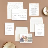 "Beloved" - Gloss-Press® Wedding Invitations in Snow by Design Lotus - Invitation Suite