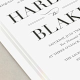 "Gilded Frame" - Gloss-Press® Wedding Invitations in Snow by Stacey Meacham - Close-Up