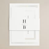 "Gilded Frame" - Gloss-Press® Wedding Invitations in Snow by Stacey Meacham - Assembled