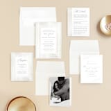 "Lined" - Gloss-Press® Wedding Invitations in Cloud by Erin Deegan - Invitation Suite