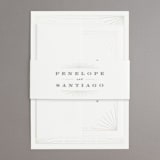 "Art Deco Border" - Gloss-Press® Wedding Invitations in Crystal by Hooray Creative - Assembled