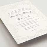 "Blooming Peonies" - Gloss-Press® Wedding Invitations in Mist by Amy Ngo - Detail
