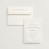"Blooming Peonies" - Gloss-Press® Wedding Invitations in Mist by Amy Ngo - Invitation with Envelope
